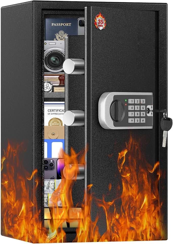 [2026 Upgraded] -35 Min Real Fireproof Safe-3.6 Cu Ft Large Safe for Home