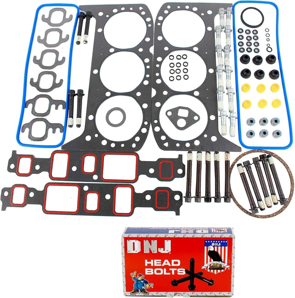 DNJ HGB3128 Engine Cylinder Head Gasket Set with Head Bolt Kit, Complete Repair Set for 1994-1996 Chevrolet Astro 4.3L 262cid V6 OHV