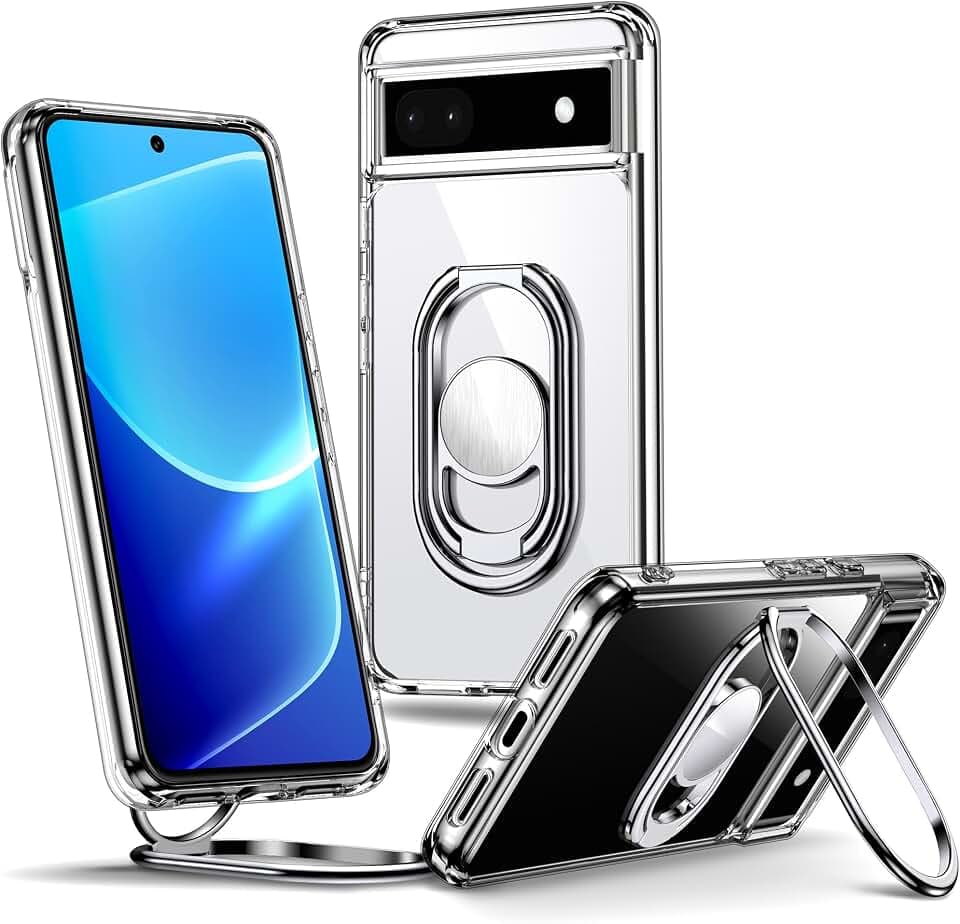 Shields Up for Google Pixel 6a Case with Stand, 2-Way Stand, Clear