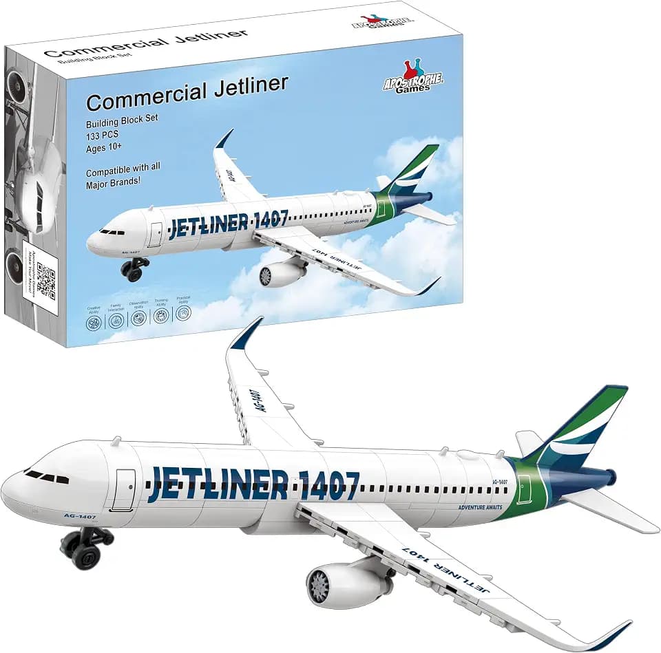Commercial Jetliner Building Block Set - 133 Pcs - Air Force Toy Plane