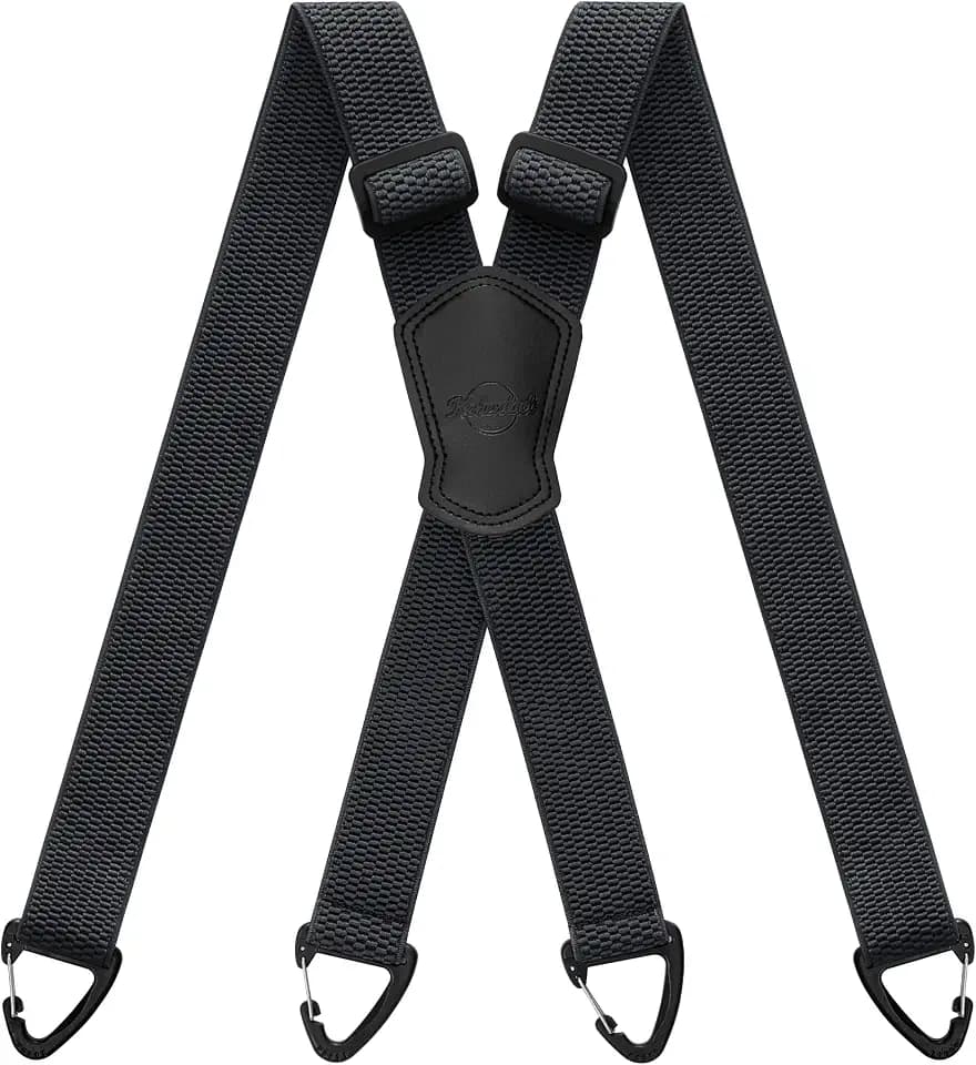 Hosenträger für Herren Extra Stark 3,8 cm Breite, Unter der Kleidung Tragbar, 4 Druckknopf-Schlaufen, Ideal für Arbeitshose, Skihose, Latzhose