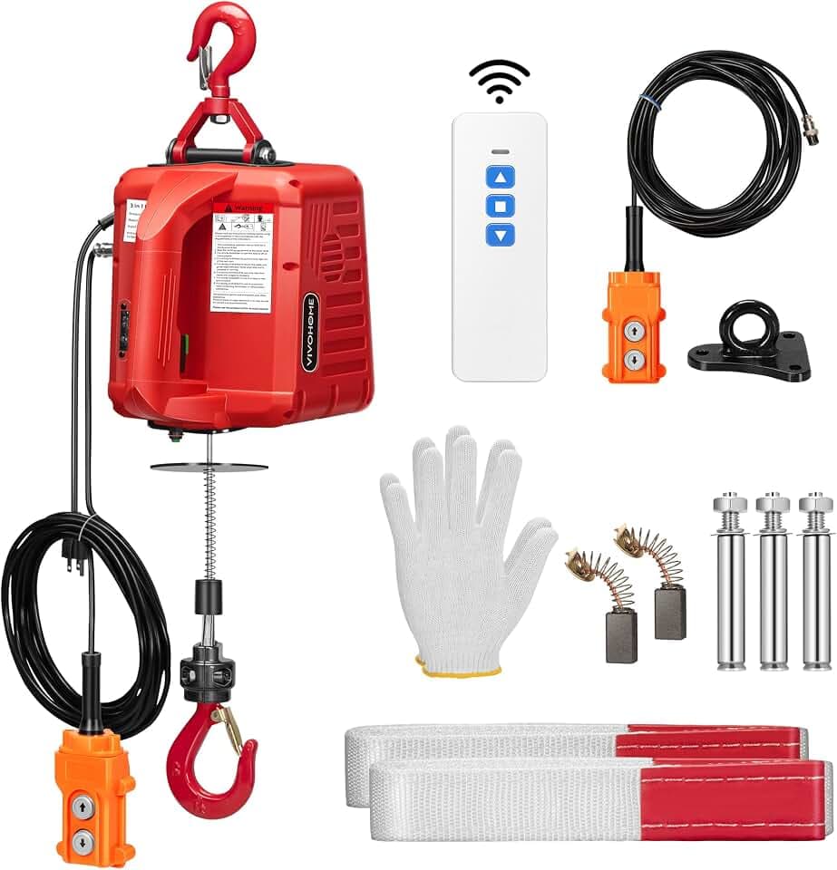 VIVOHOME 3in1 Electric Hoist Winch 1100lbs, 40ft Lifting Height for Towing