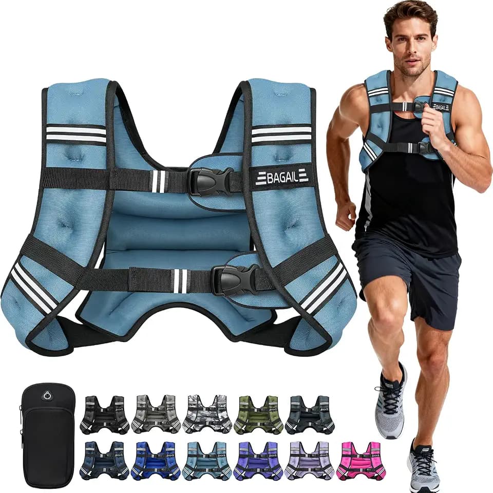 BAGAIL Gewichtsweste für Krafttraining, Brustgröße Verstellbar, Praktische Tasche, mit Eisensand Gefüllte Gewichtsweste, Ideal für Fitnessstudio-Workouts, Yoga-Training und Aerobic-Übungen