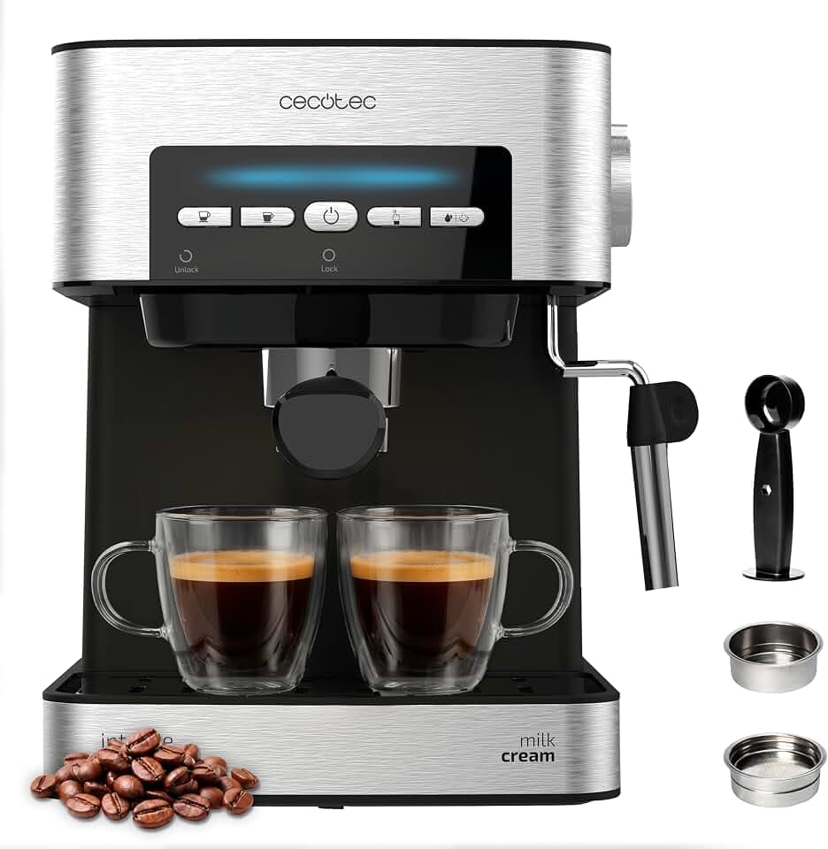 Cecotec Siebträgermaschine Power Espresso 20 Matic Elite, 850 W, 1,5L Tank