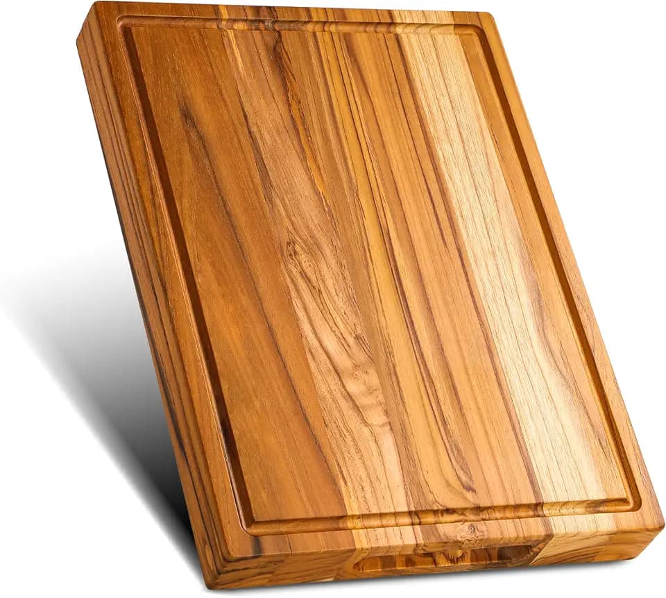 Teak Wood Cutting Board 16" x 12" Thick Wooden Cutting Boards for Kitchen