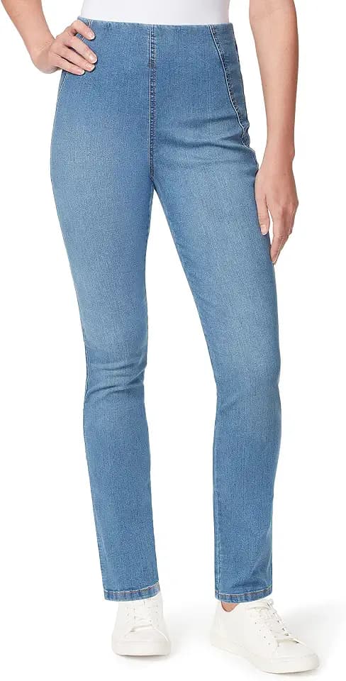 Bandolino Womens Tessa Tummy Control Pull on Slim Straight Jean
