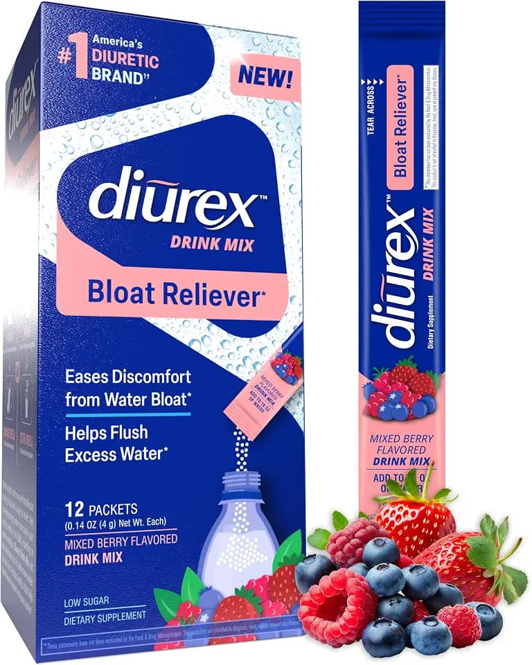 Diurex Bloat Relief Drink Mix, Diuretic Supplement, 12 Single Serve Packets