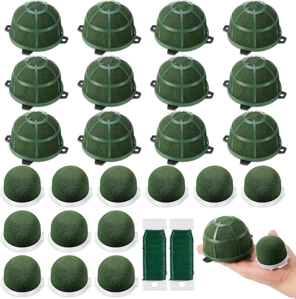 Tessco for you 24 Pcs Floral Foam Round Cage with Wire for Fresh Flowers