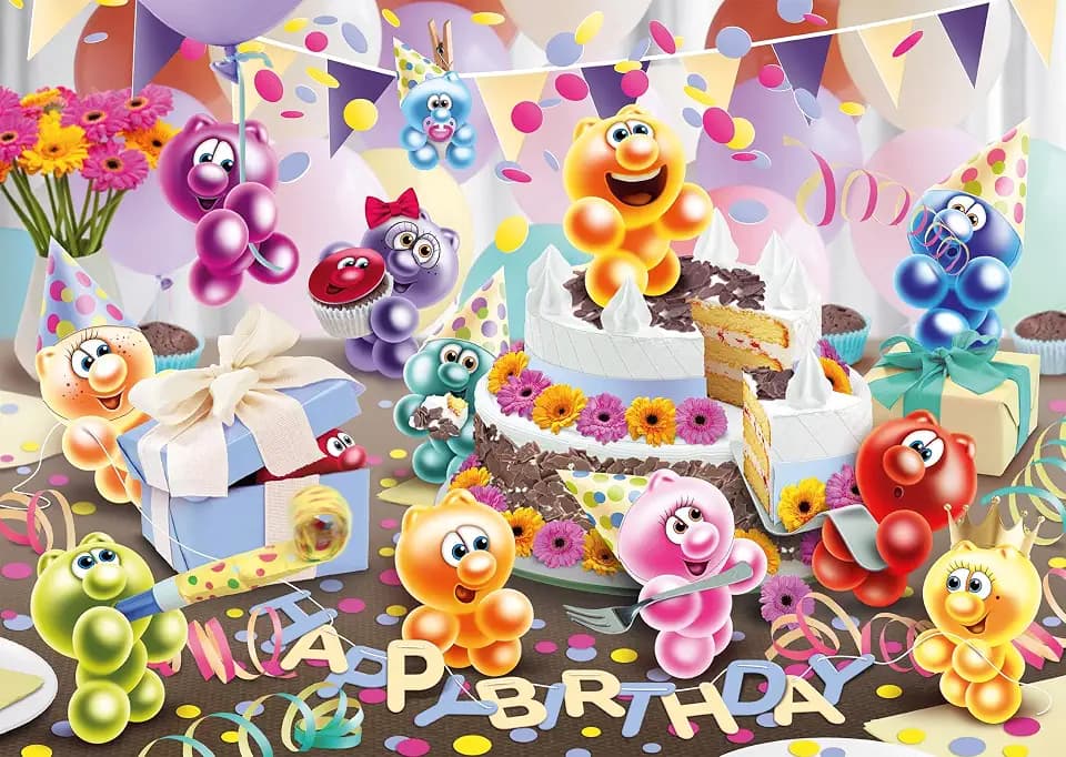 Ravensburger Puzzle 12001770 - Gelini Geburtstagsparty - fröhliches 1000 Teile Gelini-Puzzle, geeignet ab 14 Jahren