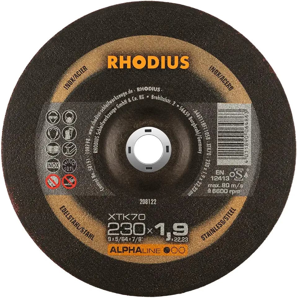 RHODIUS XTK70 Metall Trennscheibe, 230 x 1,9 x 22,23 mm, 25 St.