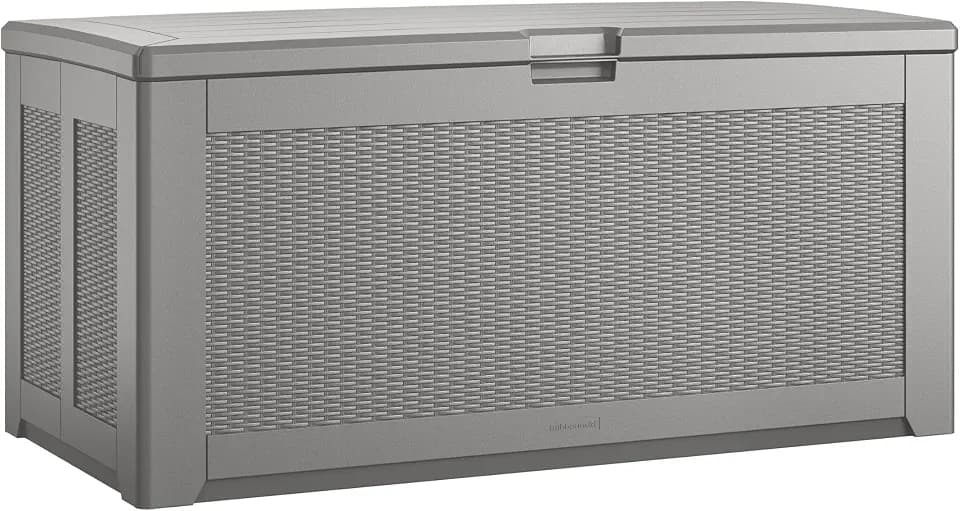 Rubbermaid Extra Large Resin Outdoor Storage Deck Box, 134-Gallon, Gray