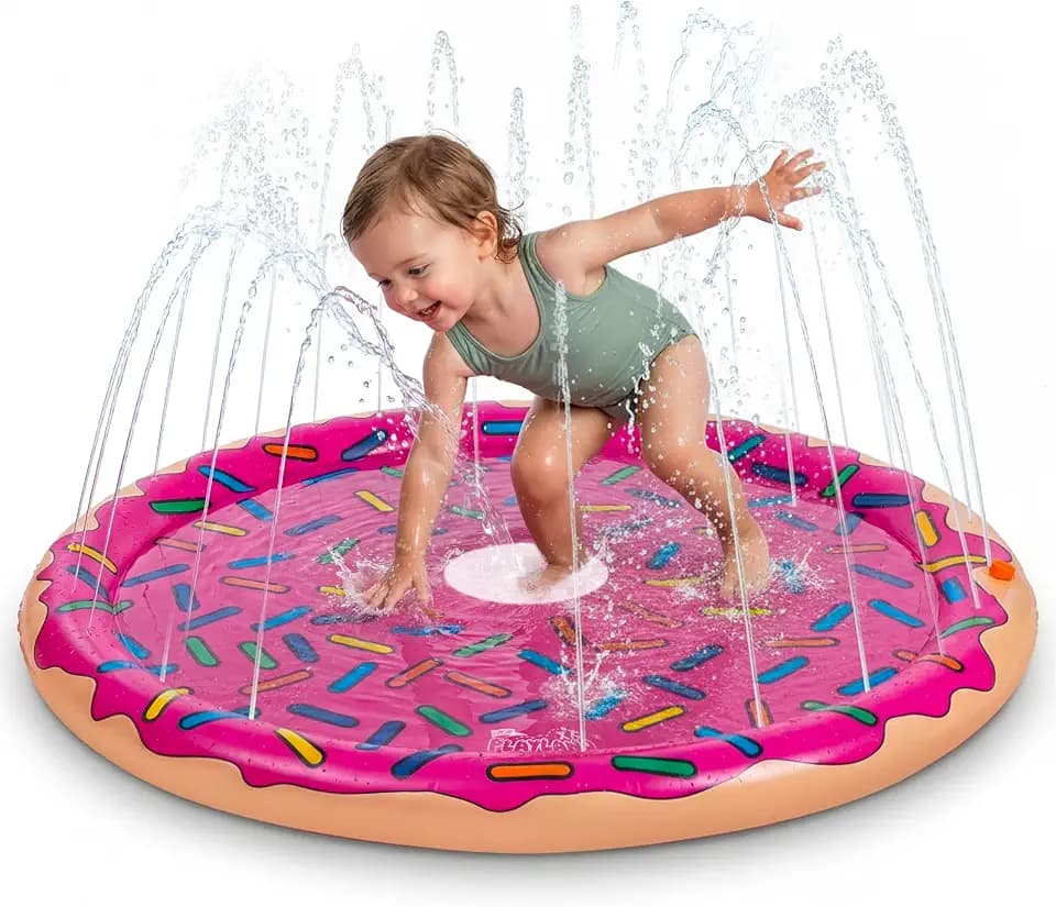Playland Non-Slip Splash Pad Water Toy for Kids – Fun & Entertaining Toddler Outdoor Toys, Durable Easy-Setup Water Mat, Multi-Purpose Dog Splash Pad & Outdoor Toys for Toddlers 1-3