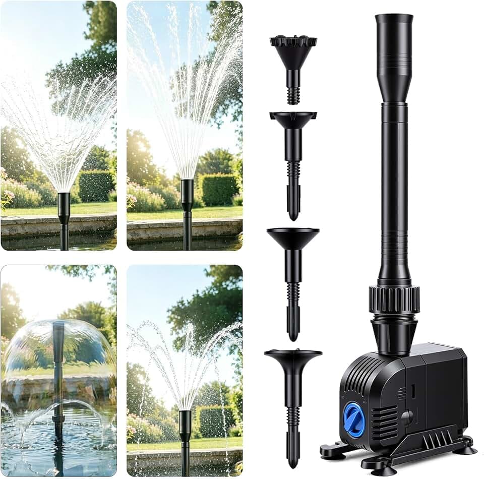 600L/h 8W Garten Springbrunnenpumpe Teichpumpe Wasserspielpumpe Bachlaufpumpe Wasserpumpe Fontäne
