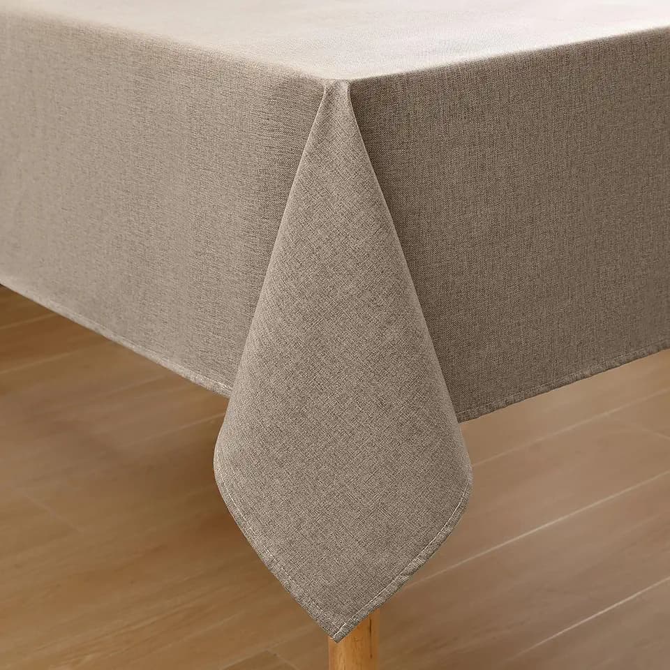 Homaxy Leinenoptik Tischdecke Abwaschbar Lotuseffekt Eckig 140x200cm Leinen | Leinenoptik Textur, Lotuseffekt Wasserabweisend, Abwischbar & Maschinenwaschbar, Knitterfrei, Für Küche Party Garten