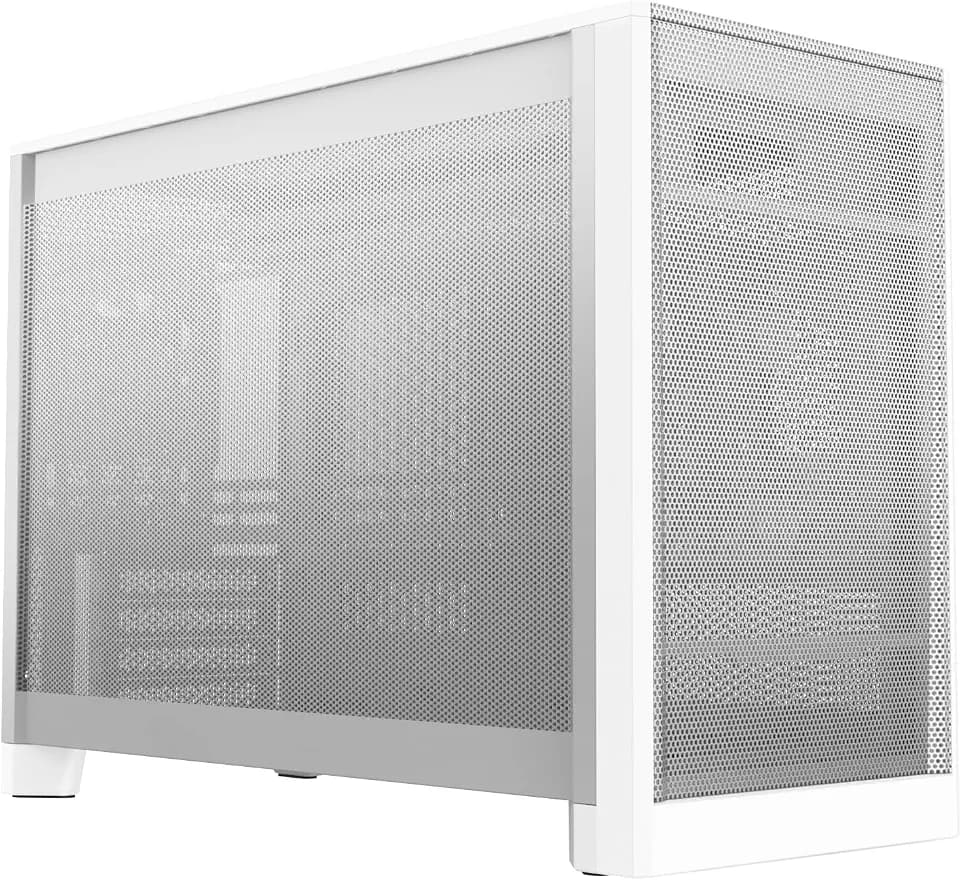 MONTECH Ten 22.7L Compact Micro ATX PC Case, Modular Mesh & 3 Modes, White