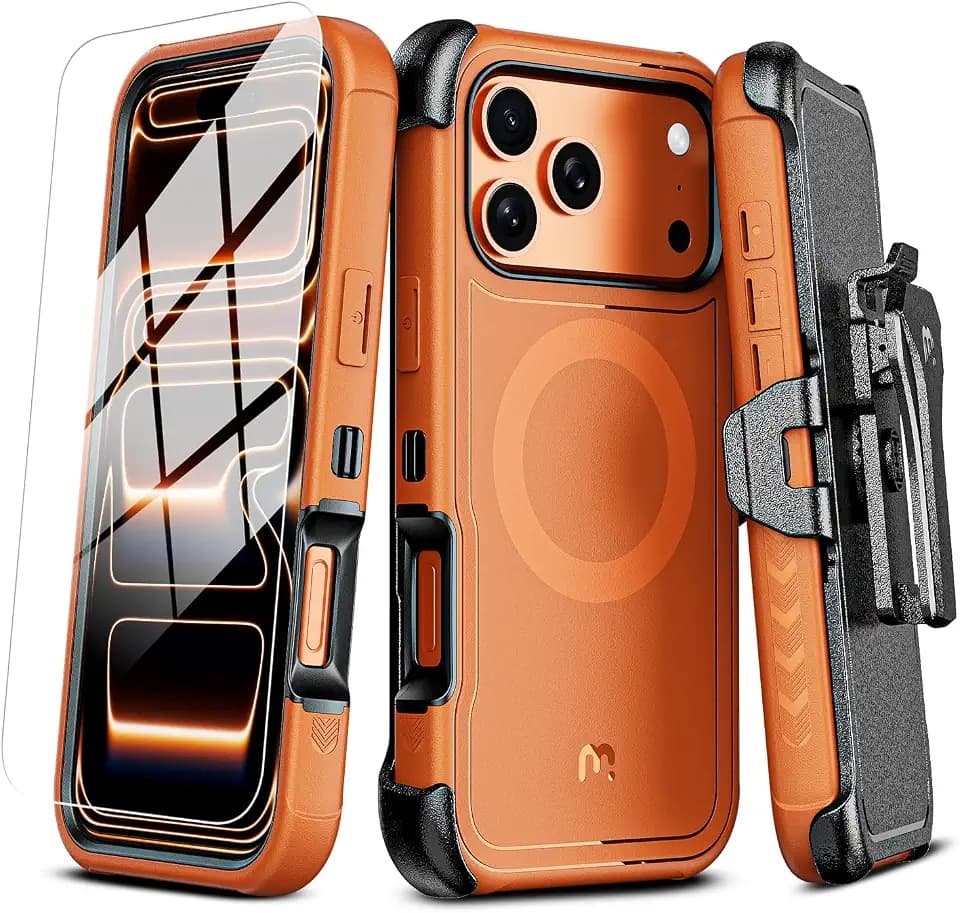M MYBAT PRO for iPhone 17 Pro Max Case with Belt Clip Holster