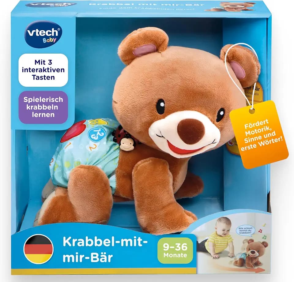 VTech Krabbel-mit-Mir-Bär - Interaktives Plüschtier Krabbelhilfe