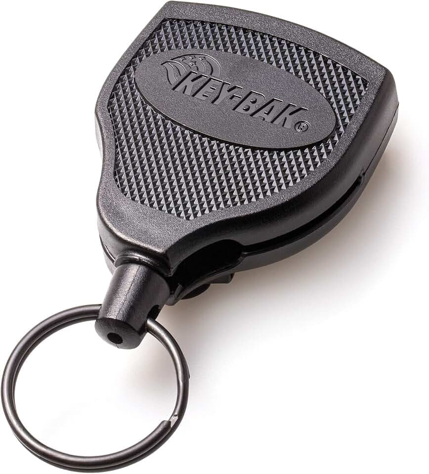 KEY-BAK Schlüsselrolle stabil Kevlarseil bis zu 15 Schlüssel mit Clip, schwarz, KB Super 48, 3.2x12.1x18