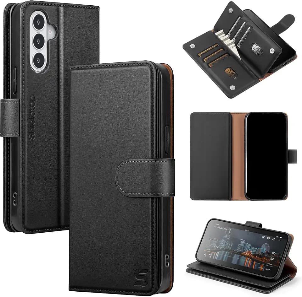 Shieldtop Compatible with Samsung Galaxy S26 Wallet Case with Card Holder,Women Men RFID Blocking PU Leather Flip TPU Protective Cover Credit Card Slots,Phone Case for S26,Black