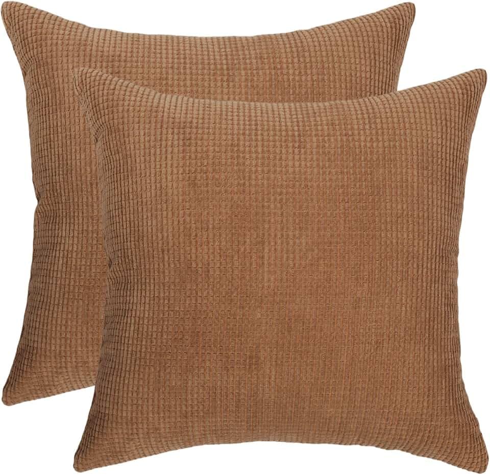 Betadistor 527-0614 Cord-Kissenbezüge, quadratisch, 45,7 x 45,7 cm, 2 Stück