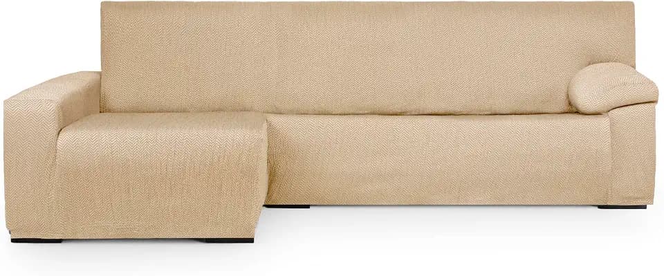 Eysa sofabezug für mini-chaiselongue mit Langer armlehne Linke Seite Vorderansicht beige Design Luz
