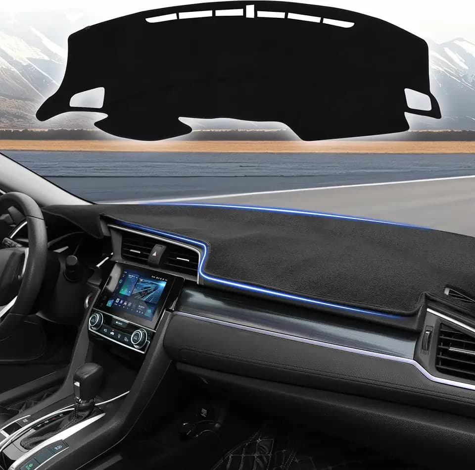 YYCKE Dashboard Dash Cover Mat for 2016-2021 Honda Civic