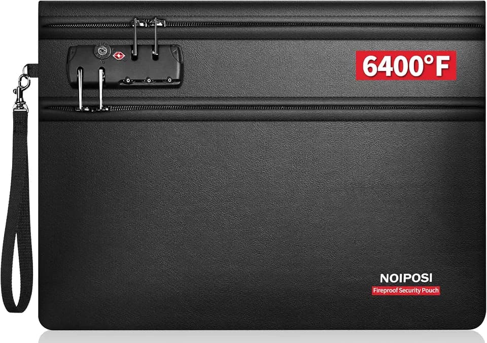Noiposi 6400℉ Feuerfeste Dokumententasche mit Schloss,36x26cm