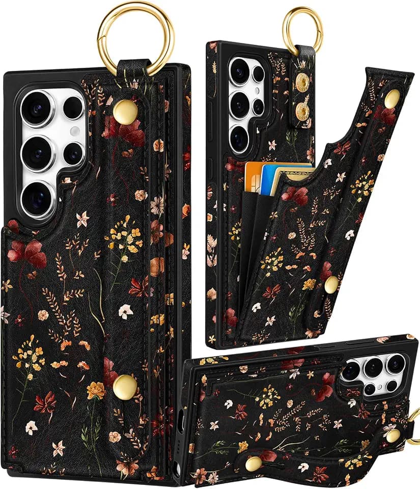 Petitian for Samsung Galaxy S24 Ultra Wallet Case, Growing Flower