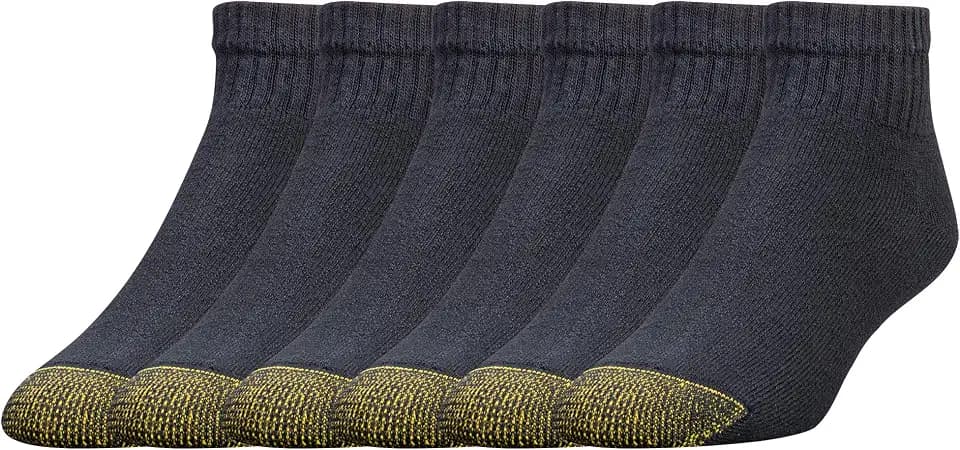 GOLDTOE Men's 656P Cotton Ankle Athletic Socks, Multipairs