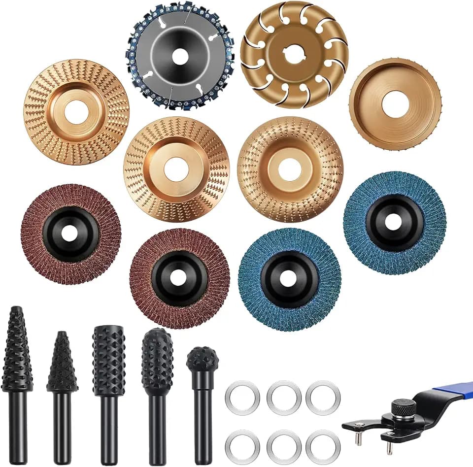 16PCS Wood Carving Disc Set for Wood Grinding, Shaping and Sanding