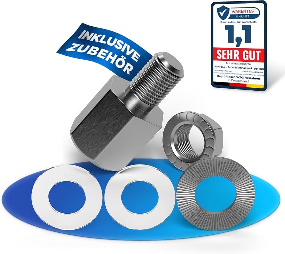Fahrrad Achsenadapter für Steckachse und Schnellspanner, Anhänger Kupplung