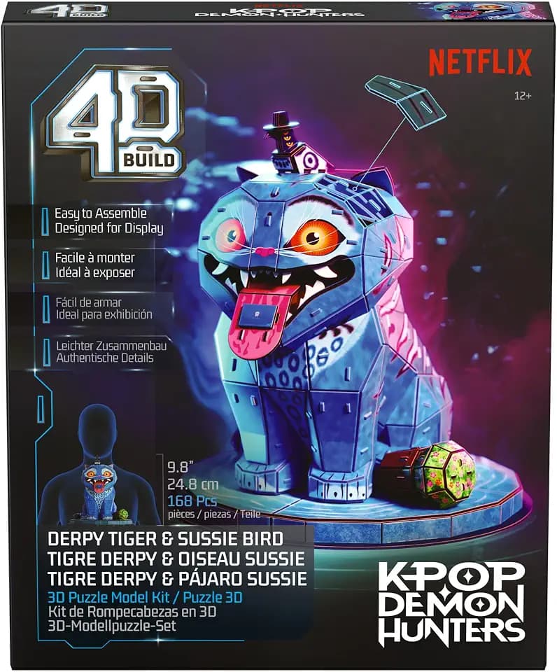 4D Build Kpop Demon Hunters Derpy Tiger & Sussie Bird 3D Puzzle Model Kit