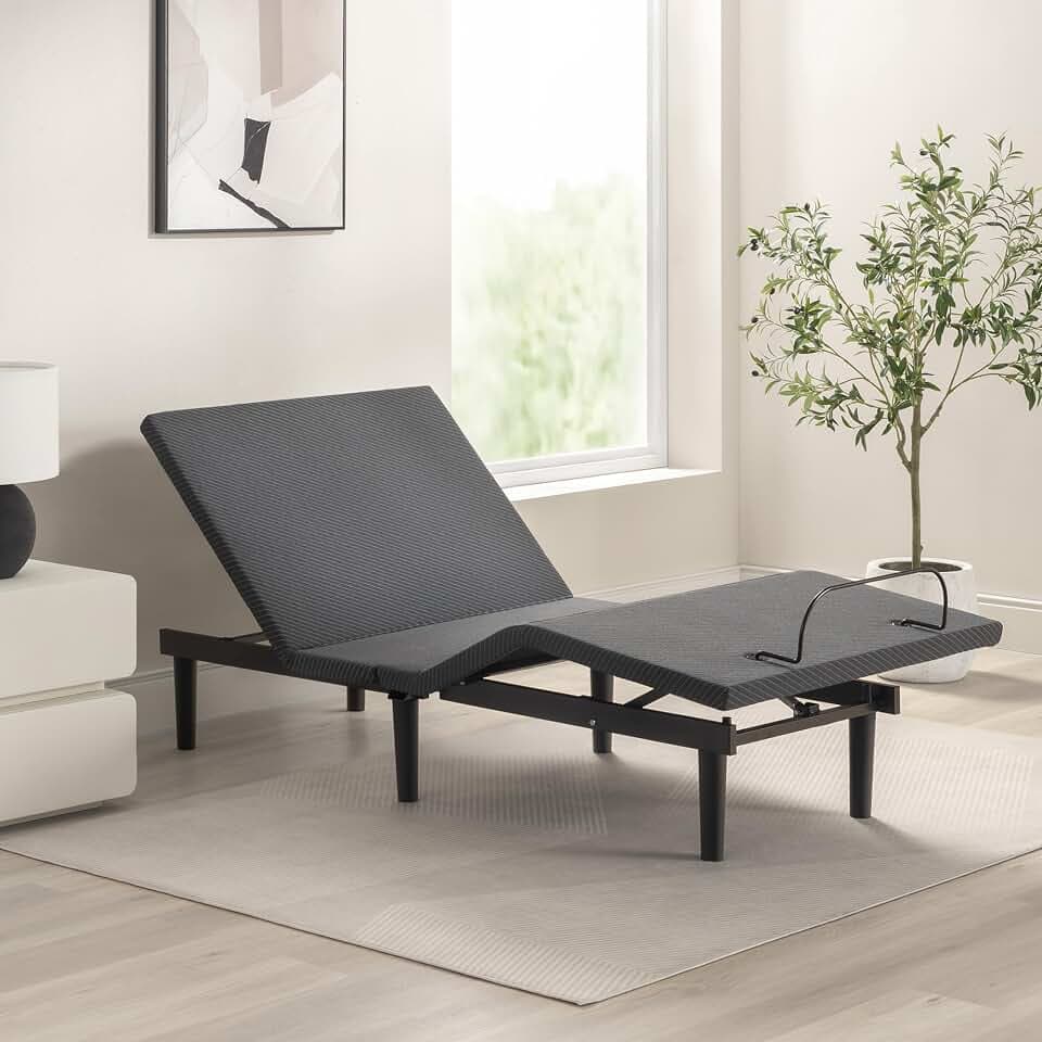 Zinus Nadia Adjustable Bed Frame, Electric Reclining Base, Twin XL