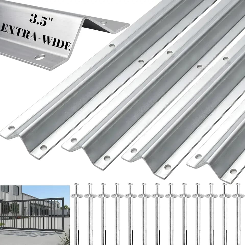 16 FT(4FT×4) Heavy Duty Extra Wide 3.5" Wide V-Track for Sliding Gate,Compatible with 4" & 6" V-Groove Wheels, Galvanized Steel Ground Track Modular Design for Driveway, Warehouse & Industrial Gates