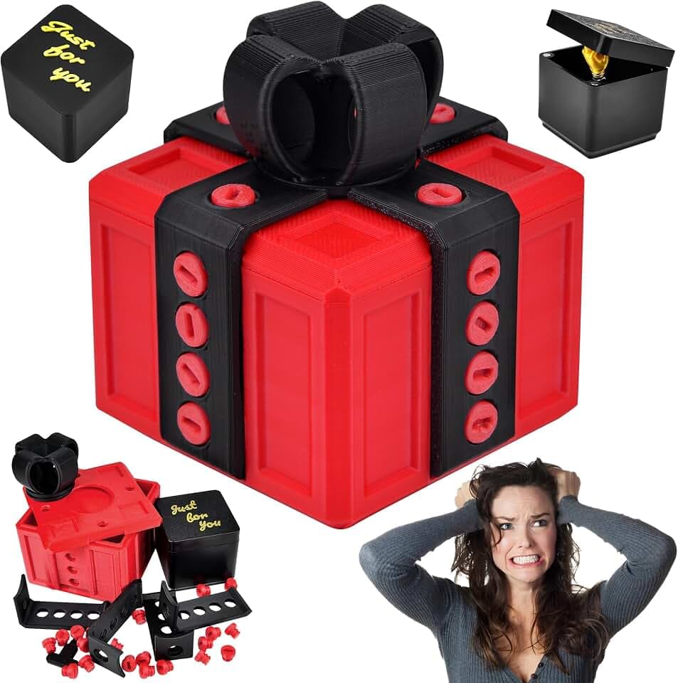 Geschenkbox mit Finger Geschenk, 2Pcs Lustiges Nervige Geschenkbox mit Schrauben, Streich Finger Geschenkboxen Geldgeschenk Weihnachten, Witzige überraschungsbox für Weihnachten Valentinstag