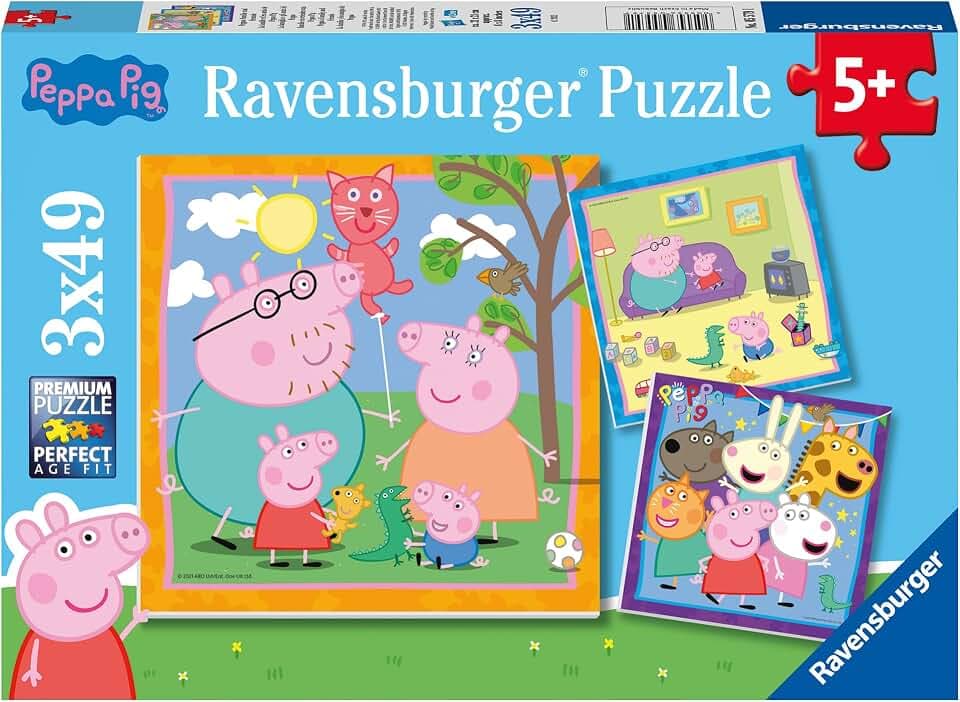 Ravensburger Puzzle Peppas Familie und Freunde - 3x49 Teile Puzzle ab 5