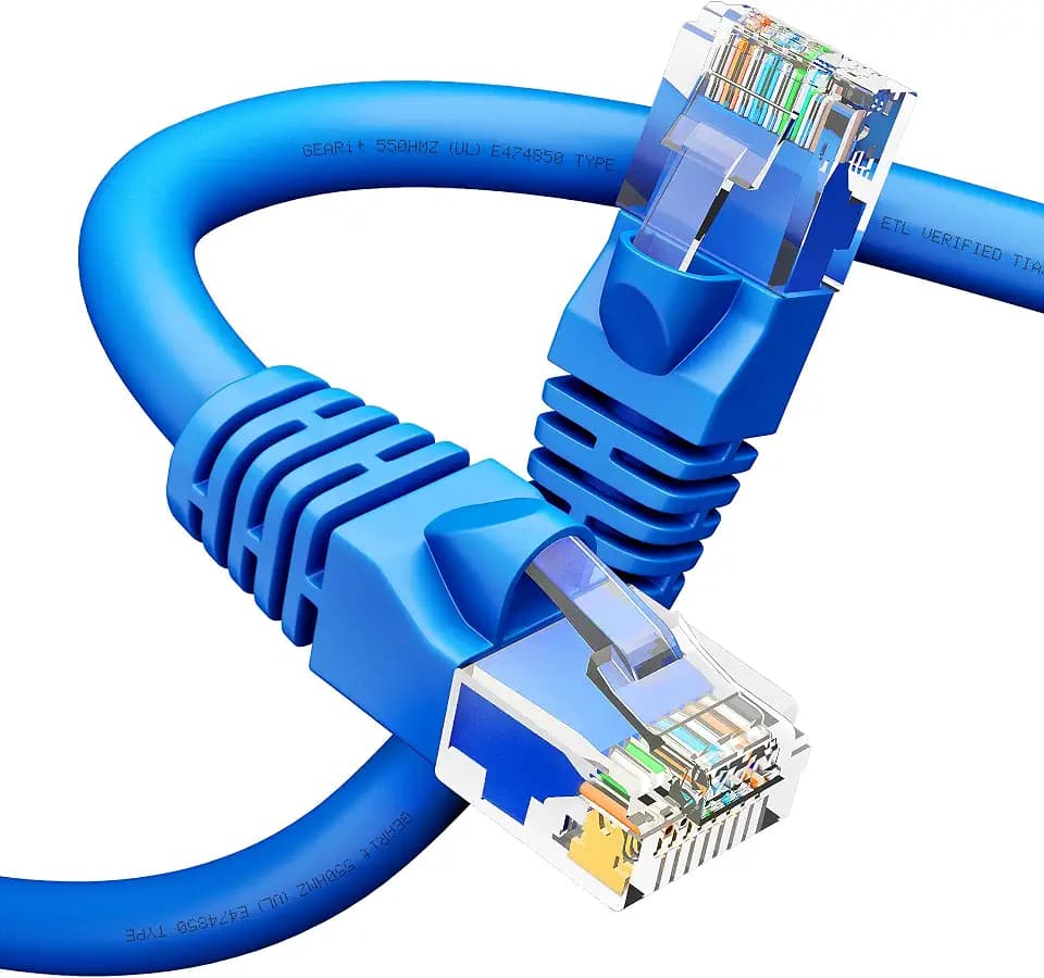 GEARit Cat6 Patch Cables Cat 6 Ethernet Cable 20 ft 1-Pack Blue