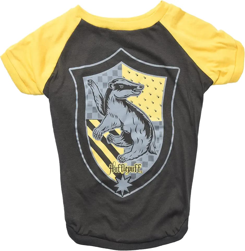 Harry Potter Hufflepuff Dog T-Shirt, Medium