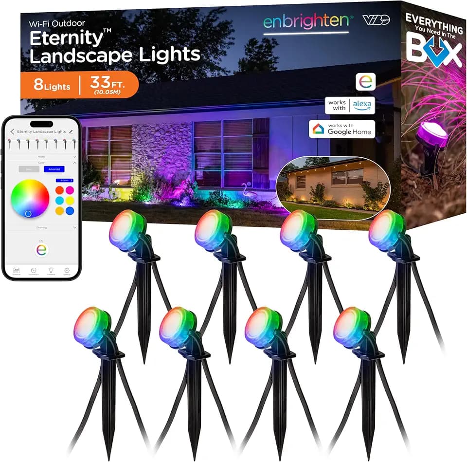 Enbrighten Eternity Landscape Lighting, 33ft, 8 Lights