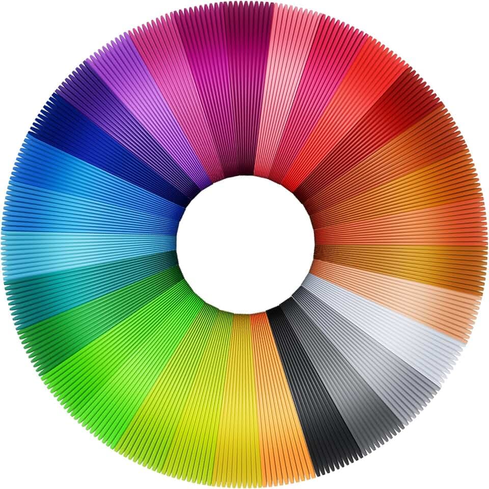 ASTARON 3D Stift Filament 1.75 PLA 30 Farben, 16,4 Ft pro Farbe Insgesamt 492 Ft 3D Printer Filament 1,75 mm PLA 3d Druckmaterialien Set