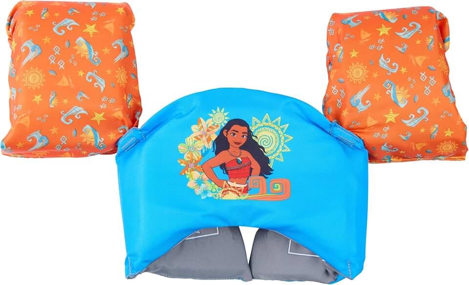 SwimWays Moana Swim Trainer Vest with Arm Floaties for Kids 33-55 lbs