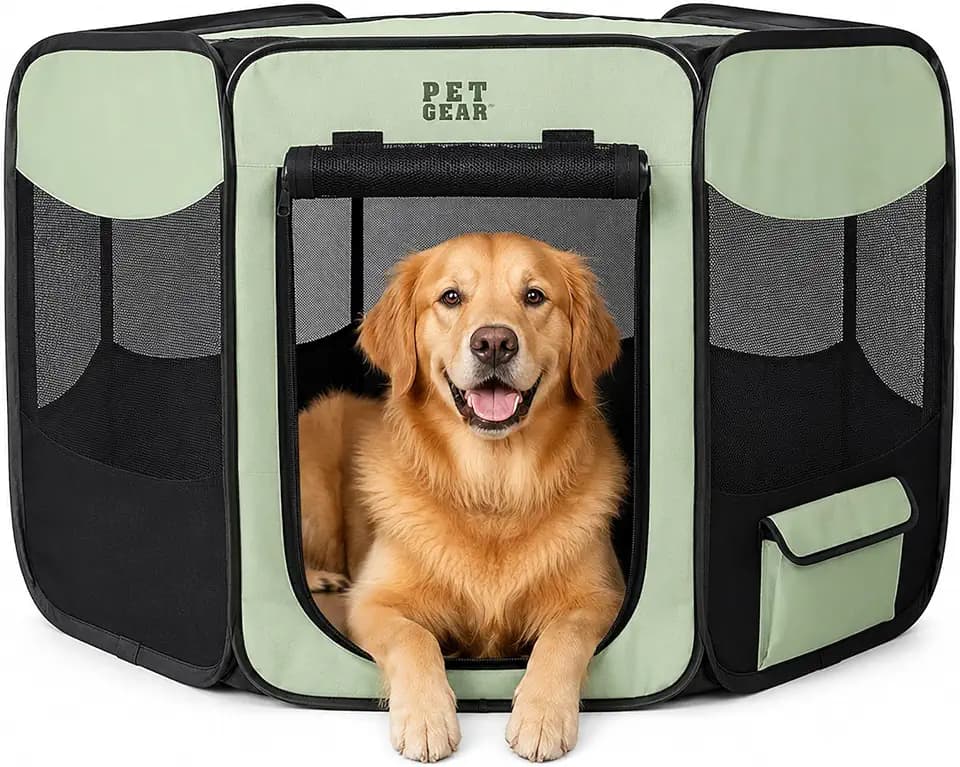 Pet Gear Octagon Pet Pen, 46-inches, Green Clover