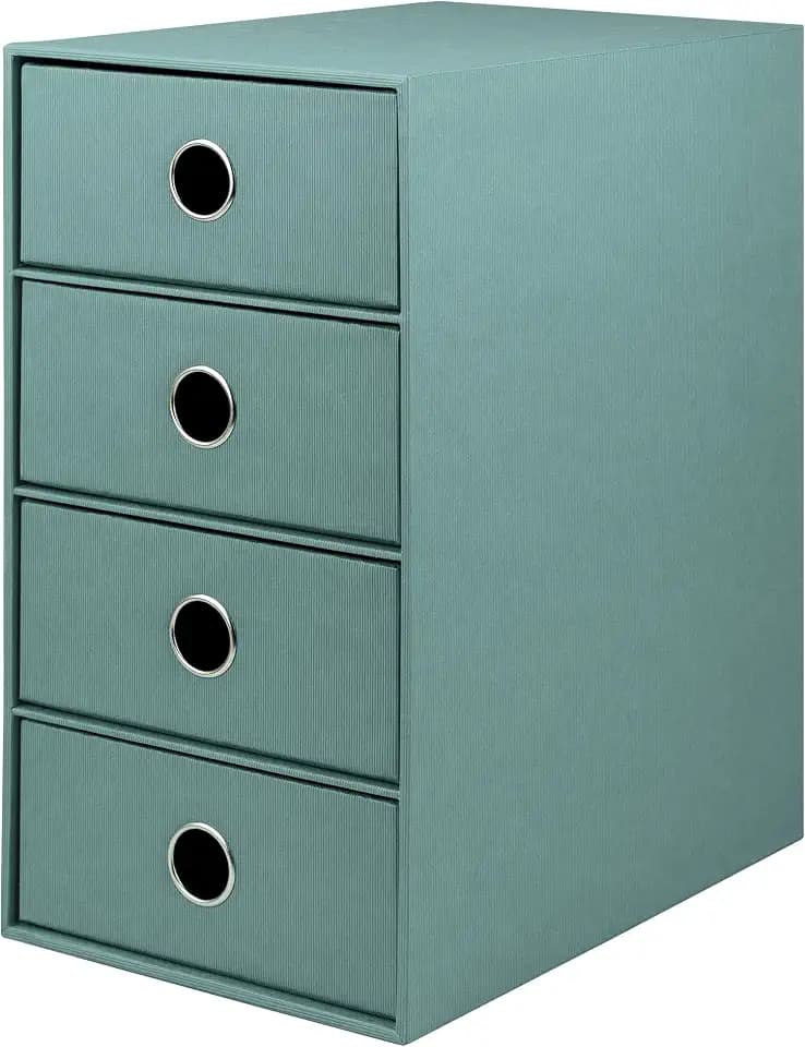 Rössler SOHO 4er Schubladenbox aus Papier | Büro Organizer Schreibtisch | Schubladen Organizer Büro Zubehör & Bürobedarf | Schreibtisch Organizer Box | 18 x 25 x 32 cm | 1 Stück | Farbe: Opal