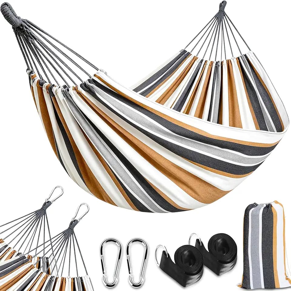 Outdoor-Hängematte 250 x 150 cm Camping-Hängematte Personen 200 kg Tragkraft ultraleichte Reise-Hängematte mit 1 Paar Aufhängungsset für Verwendung auf Terrassen,Rasenflächen oder im Freien