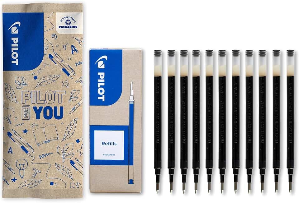 PILOT - 10+1 GRATIS Ersatzminen BLS-G2-7 - Schwarz - Mittlere Spitze