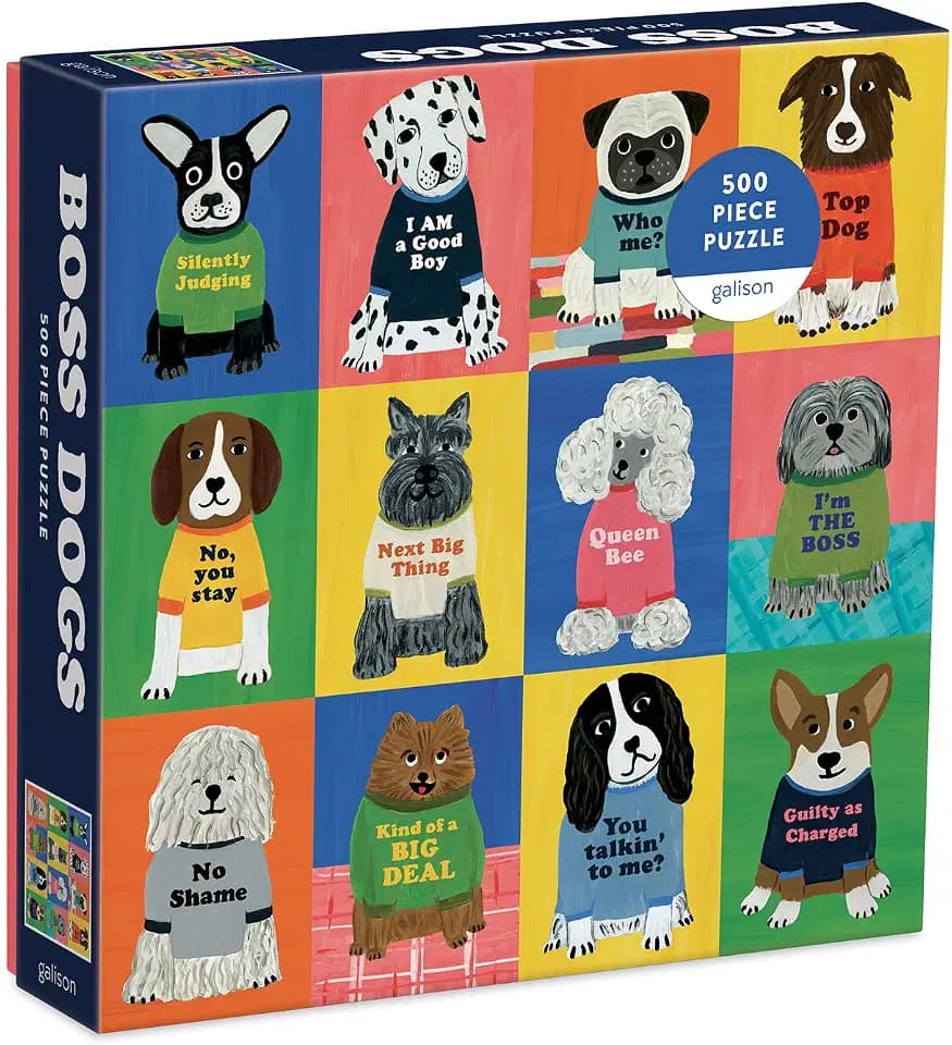 Galison Boss Dogs 500 Piece Family Puzzle Garden