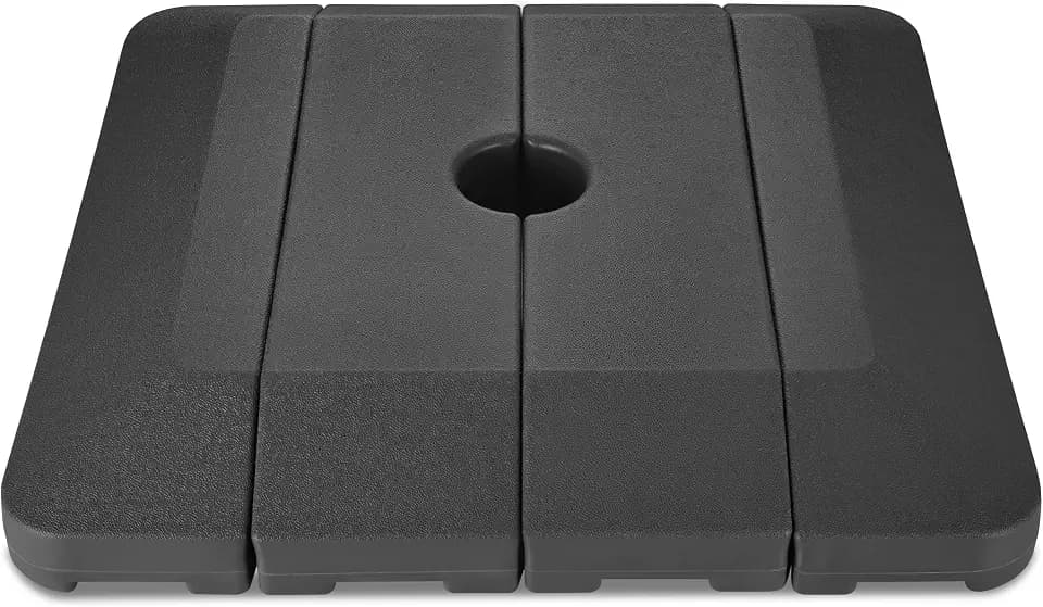 FLAME&SHADE 380lbs Cantilever Umbrella Base - Fillable Water or Sand Heavy Duty Outdoor Patio Offset Umbrella Base Stand for Cross Base, Garden, Pool, Lawn, Yard