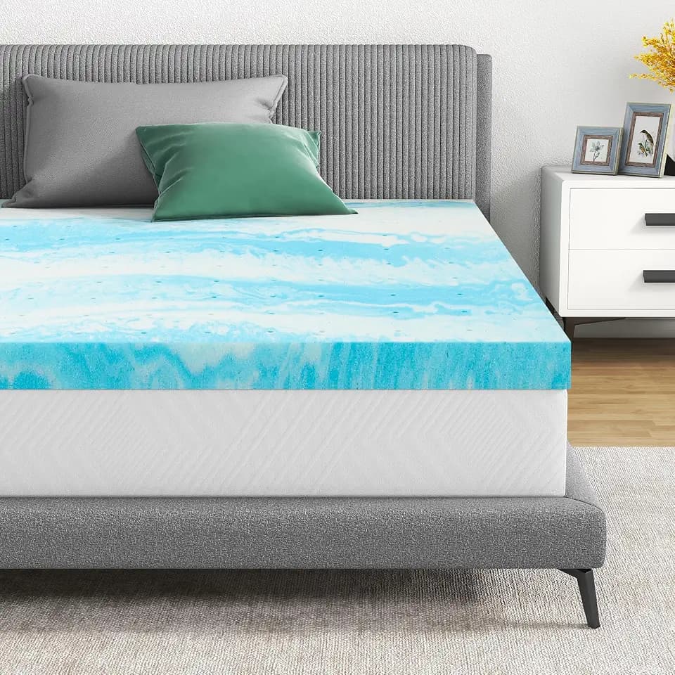 Mattress Topper, 4 Inch Gel Infused Memory Foam Mattress Topper, Twin XL