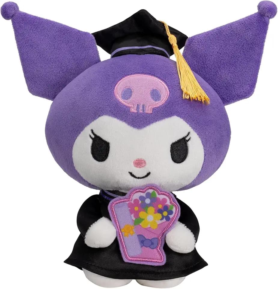 Jazwares Hello Kitty® and Friends, 8-Inch Graduation Kuromi™ Plush - Officially Licensed Sanrio® Product from Ages 6+