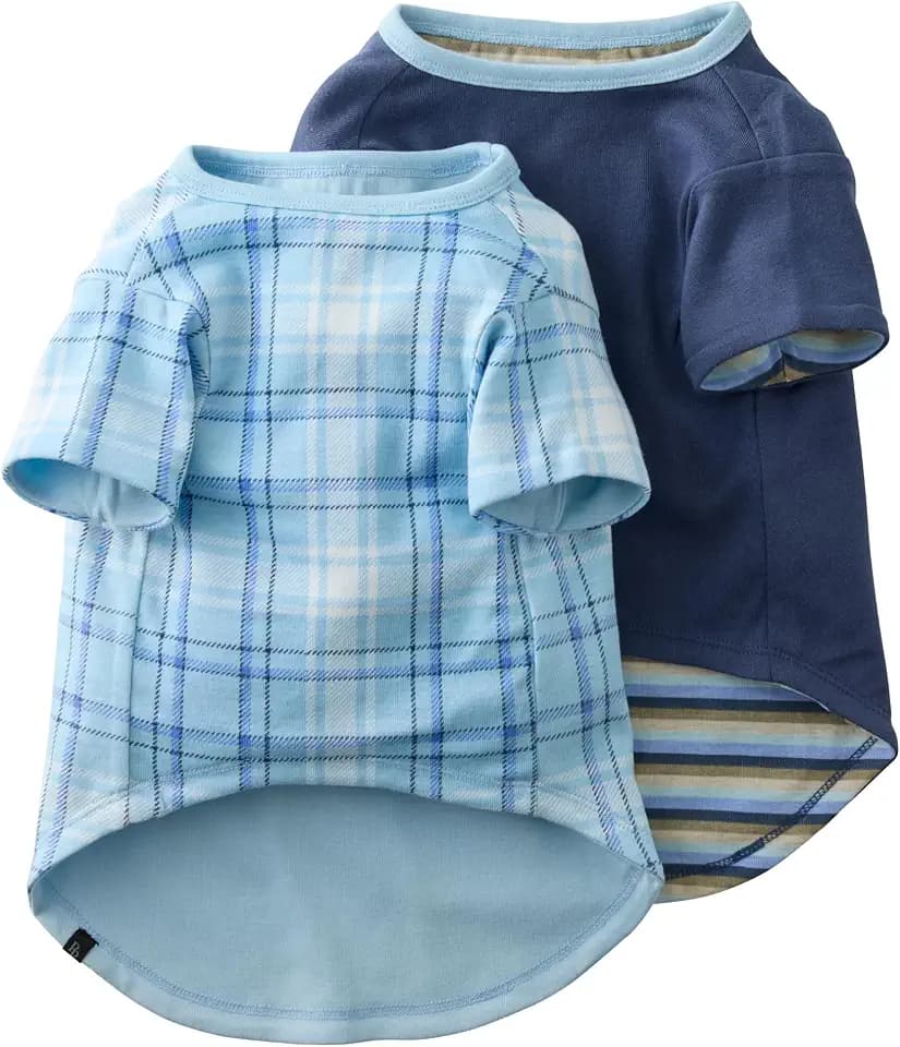 Pet Passion Rover Dog T-Shirt, Reversible, 2 Pack, Blue Sand, Medium